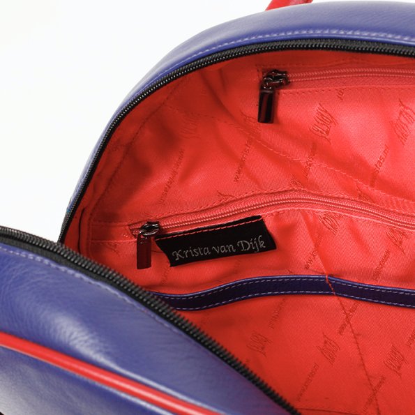 voering leren laptop tas Russia XL in zwart paars felrood leer