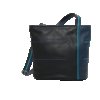 Helsinki square zwart-donkerblauw-turquoise soepel leer dames luxe tas praktisch design handzaam.png