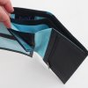 portemonnee zwart donkerblauw turquoise met veel vakjes voor creditcards pasjes kleingeld briefgeld 