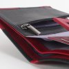dutch design leren portemonnee zwart rood felrood bovenkant met veel vakjes ontwerp Krista van Dijk 