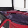 dutch design leather bag black white bright red with purple lining and zipper by Krista van Dijk mod