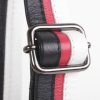 leren tas schouderband zwart felrood wit leer verstelbare schouderband tas met licht gekleurde voeri