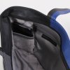 Luxe leren tas voering grijs met vakjes en leer afgewerkt donkergrijs grijs blauw met ritssluiting e