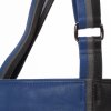 mooie leren damestas schoudertas donkergrijs blauw met verstelbaren schouderband zacht leer ontwerp