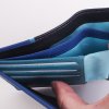 binnenkant mooie leren dutch design portemonnee zwart blauw turquoise van ontwerper Krista van Dijk 
