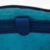 leren a4 tas zwart blauw met turquoise voering en leren afwerking design Krista van Dijk model Finla