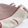 leren tas van rundnappa leer creme sepia met rood streepje soepel leer dutch design van Krista van D