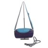 Leren tas schoudertas paars turquoise grijs leer met lange schouderband.jpg