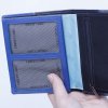 Leren dames portemonnee donkergrijs blauw grijs leer met rits muntgeld en papiergeld vak ontwerp van designer Krista van Dijk.jpg