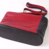 bodem leren schoudertas zwart-felrood-paarse lijntjes design leren tas Helsinki medium van Kristas tassen.jpg