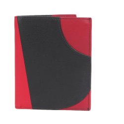mooie luxe leren portemonnee zwart rood felrood dutch design Krista van Dijk Austria met creditcardv