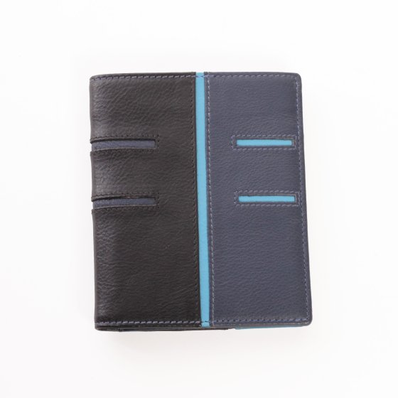 leren portemonnee zwart met blauw leer en turquoise streepje.jpg